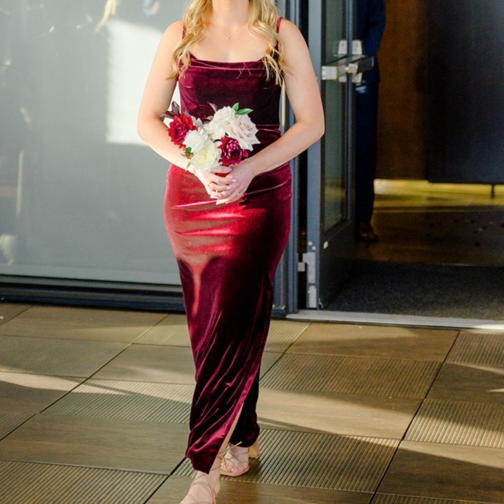 Revelry Maroon Velvet Dress